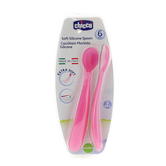 CHICCO CUILLERE SILICONE FILLE 6M+