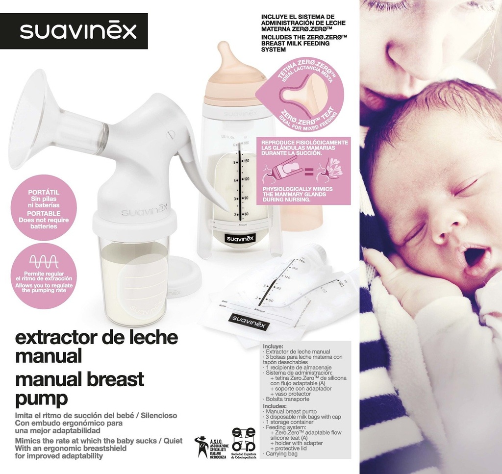 bébé :: De 0 a 6 mois :: SUAVINEX Tire-lait manuel + biberon