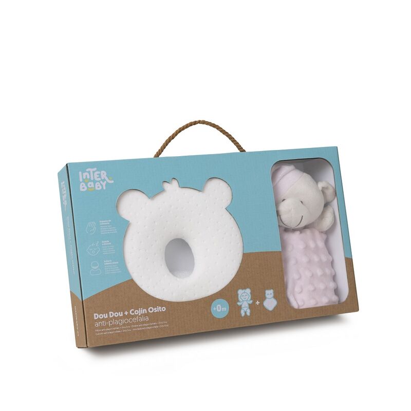 Coussin troué Anti-plagiocéphalie + Doudou INTERBABY