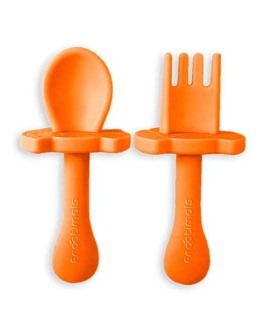 set du cuillère + fourchette 6m+ orange frootimals