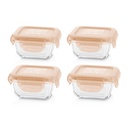 Set de 4 boite de conservation en verre naturSquare Bunny MINILAND