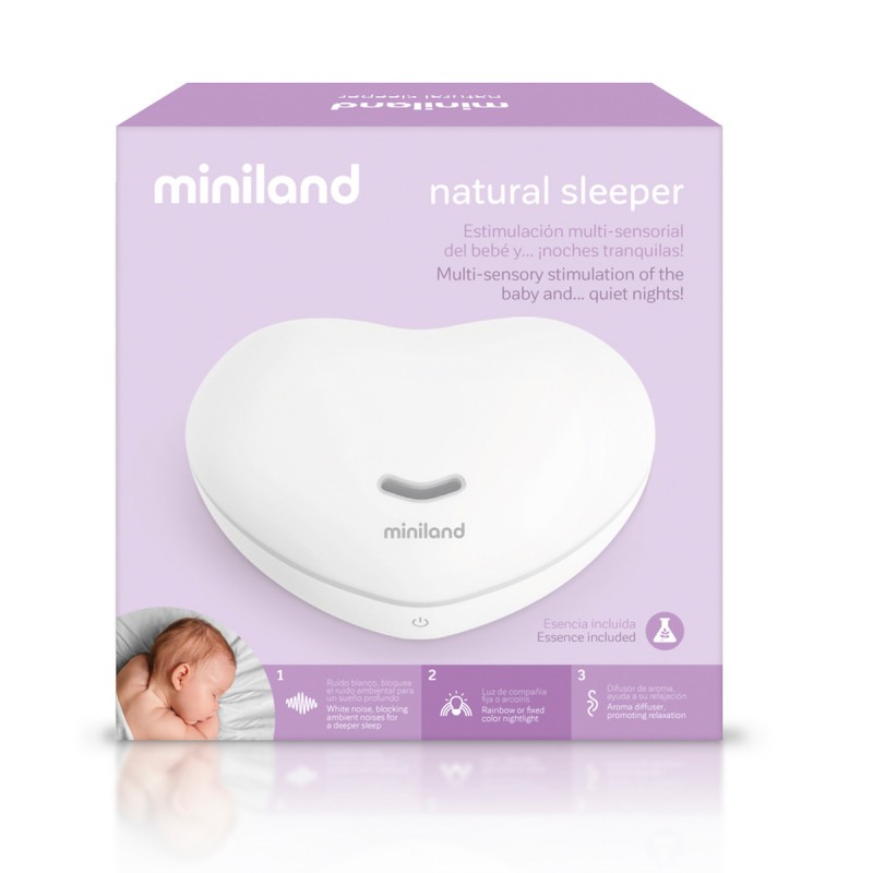 Veilleuse, diffuseur d'essences Natural et Stimulateur pour sommeil Miniland