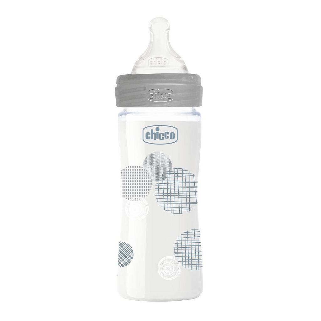 BIBERON Well-Being EN VERRE GRIS 240ML CHICCO