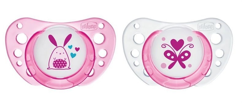 SUCETTE 0-6M 2 PIECES CHICCO PHYSIOLOGIQUE.AIR ROSE LATEX  