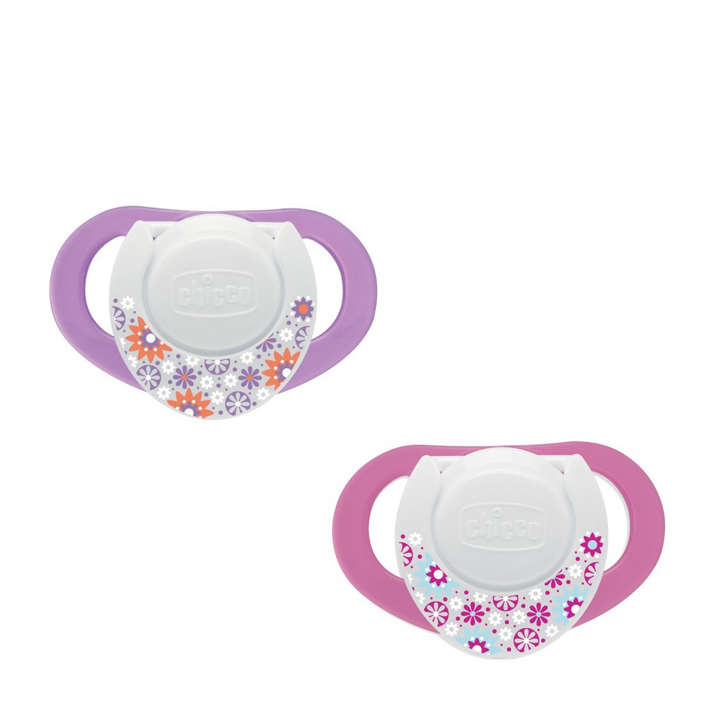 SUCETTE CHICCO SILICONE 6-16M COMPACT  2PCS ROSE