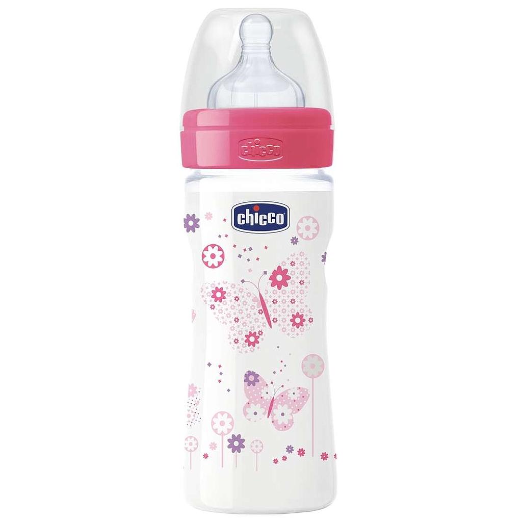 BIBERON CHICCO WB PP GIRL 250ML SILICONE MED  CL2