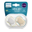 2 Sucettes Orthodontiques Silicone 0-6 Mois avent
