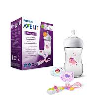 Pack 1 Biberon 260 ml Natural + 2 Sucette 0-6/6-18 mois + attache sucette Licorne Avent