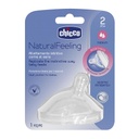 TETINE +2M CHICCO NATUREL FEELING SILICONE FLUX MED 