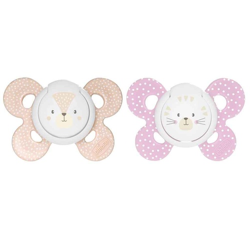 [7493311] 2 Sucettes Silicone 6-16M Confort fille Chicco