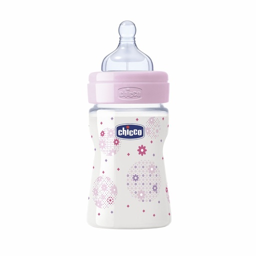 [00020611100040] BIBERON CHICCO GIRL 150ML NORMAL SILICONE CL2WB PP 