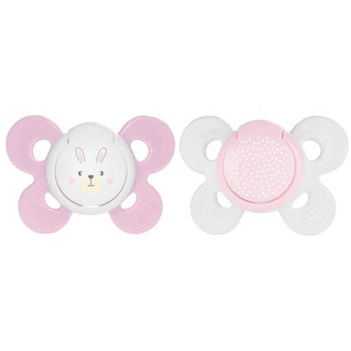 [7493111] 2 Sucettes Silicone 0-6M Confort fille Chicco